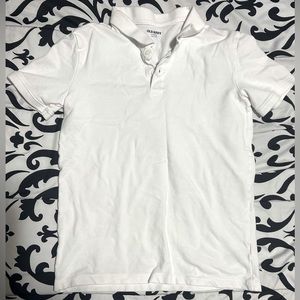 Old navy kids white short sleeve collared polo shirt-size 14/16